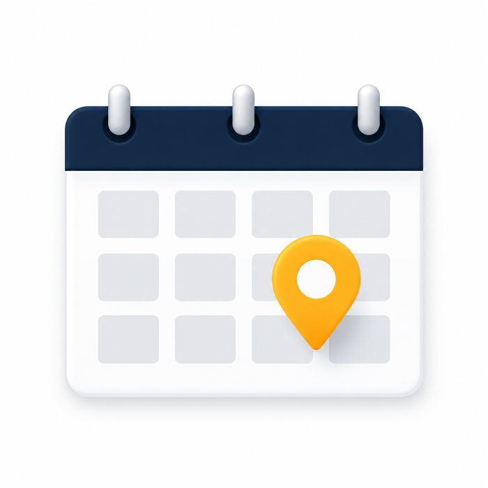 Icono de calendario con ubicación ES1