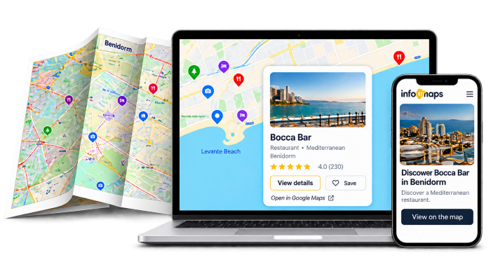 Mapa interactivo de Benidorm en dispositivos EN