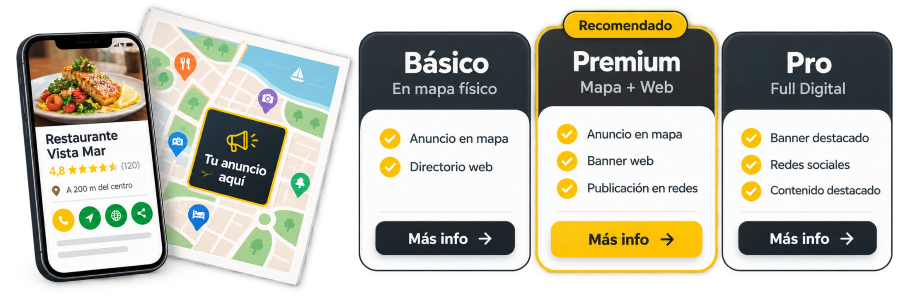 Planes de publicidad en mapa y web
